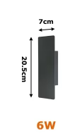 Modern Outdoor Wall Lamp – LED Up/Down Sconce, Waterproof, Vertical Design