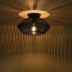 Ceiling lamp with a lattice lampshade – modern ceiling light in boho or industrial style