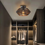 Ceiling lamp with a lattice lampshade – modern ceiling light in boho or industrial style