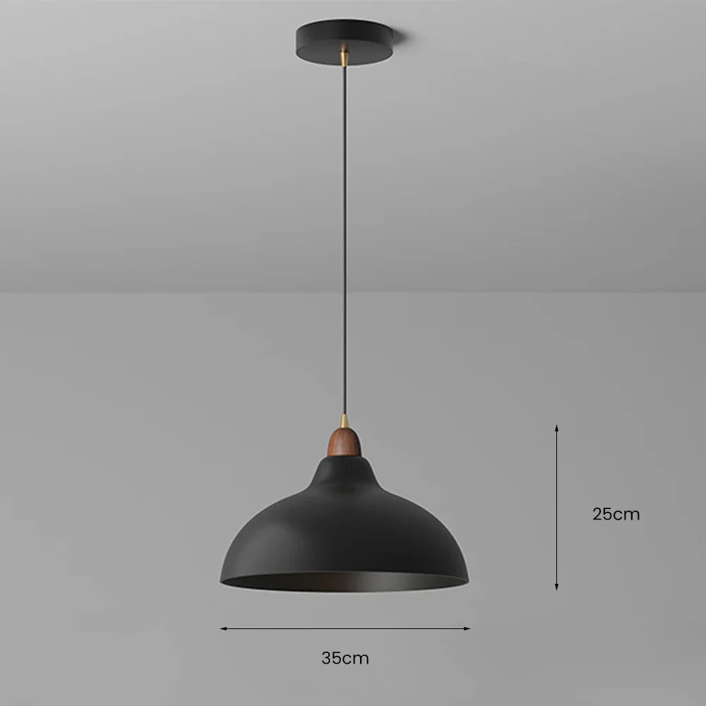 Modern Hanging Lamp with Wooden Accent – Minimalist Design