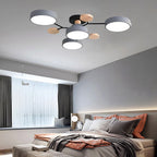 Arisha Geometric Flush Mount Ceiling Light Acrylic/Wood Living Room