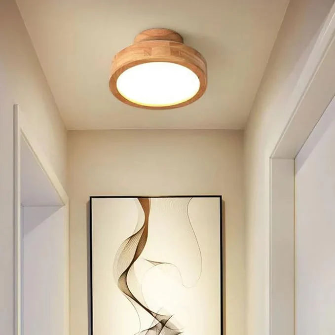 Modern LED ceiling lamp made of wood