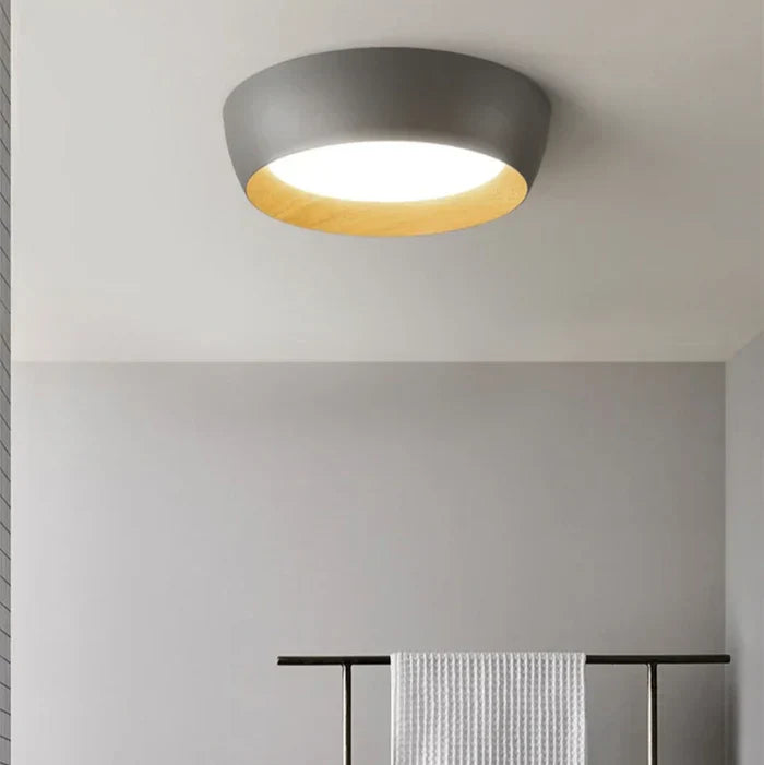 Modern LED Ceiling Lamp with Wooden Accent