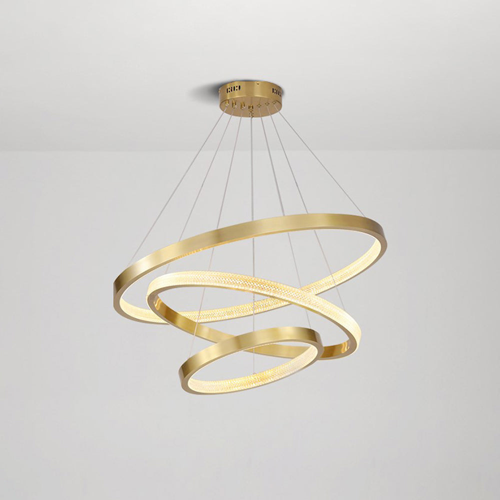 Kristy Modern Ring Metal/Acrylic LED Pendant Light, Black/Gold