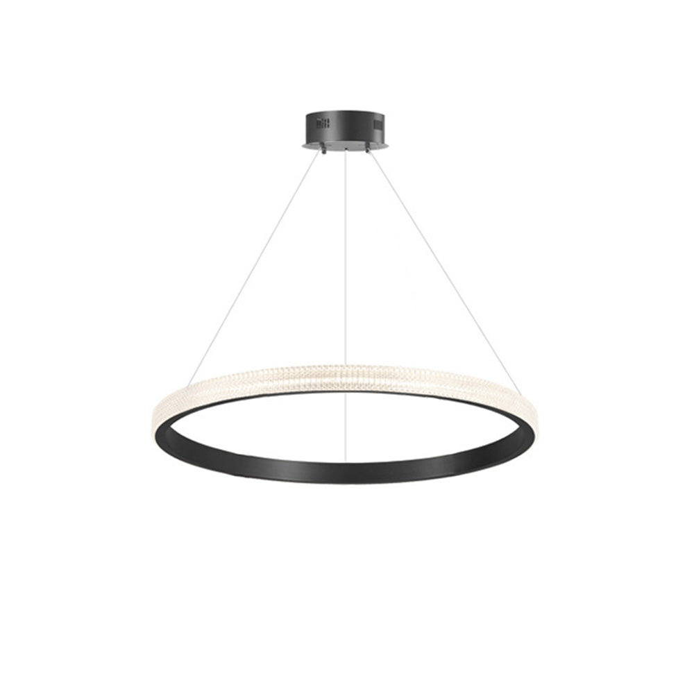 Kristy Modern Ring Metal/Acrylic LED Pendant Light, Black/Gold