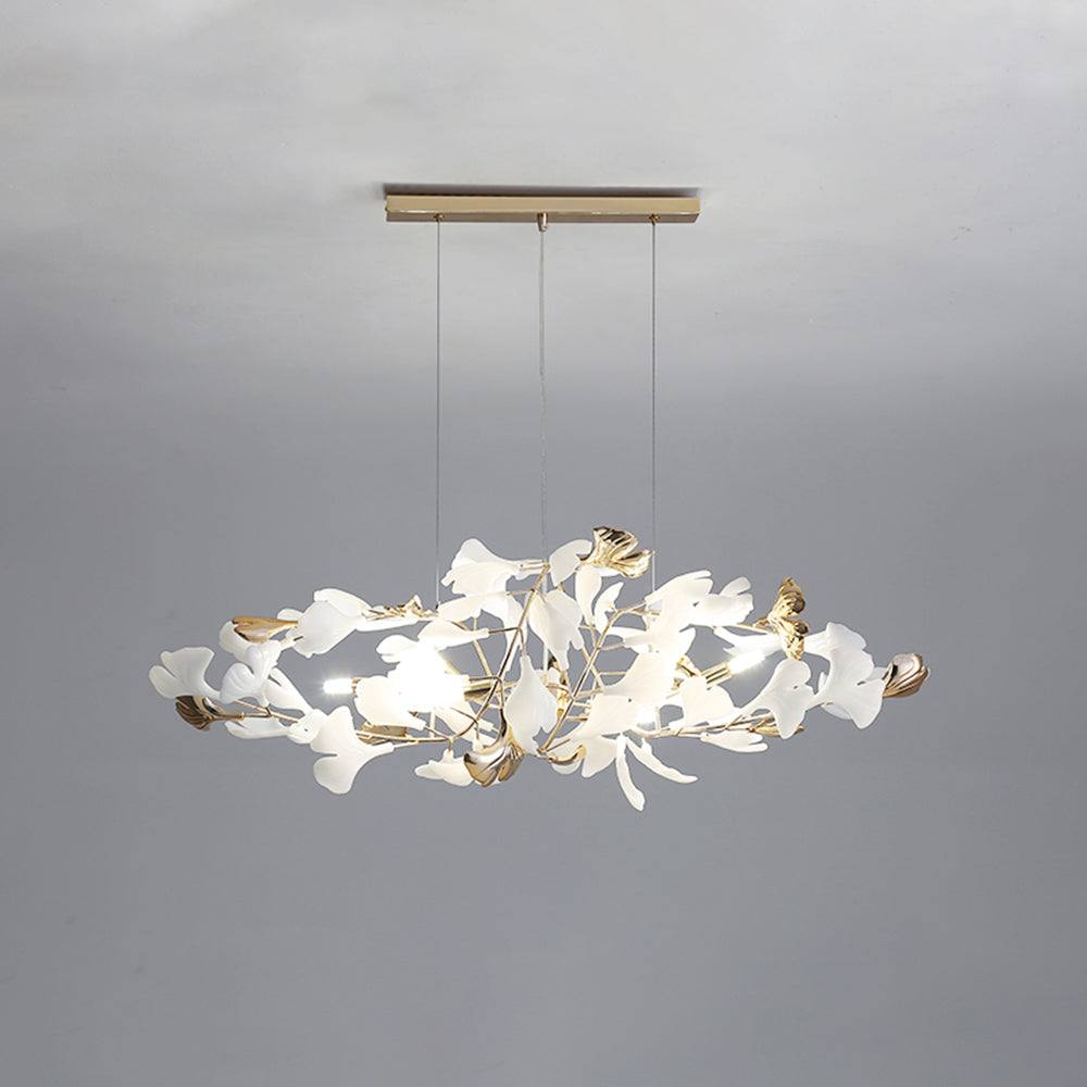 Jarn Leaf Suspension / Modern Multi Metal / Ceramic Gold / White Living Room