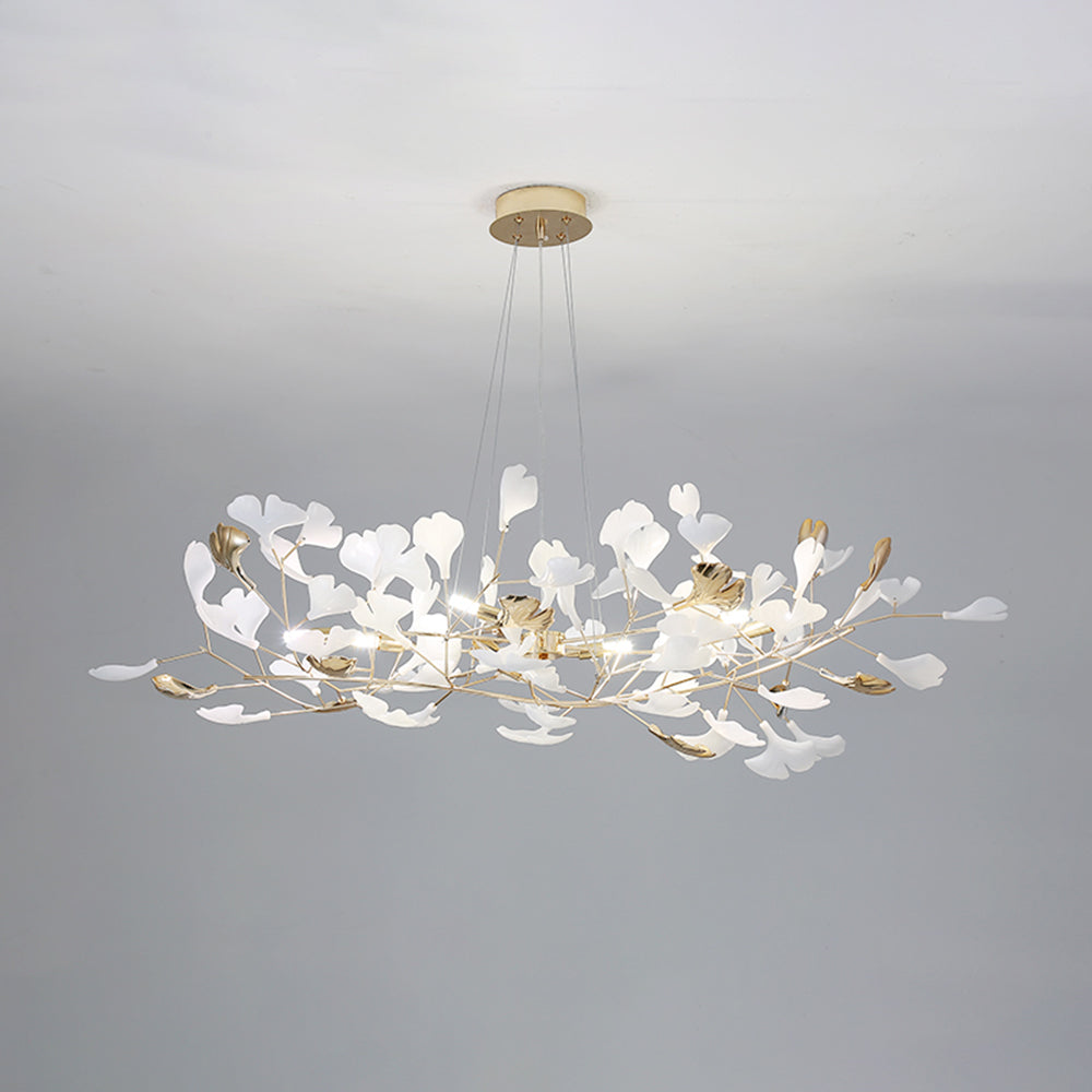 Jarn Leaf Suspension / Modern Multi Metal / Ceramic Gold / White Living Room