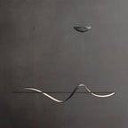Zelin Minimalist Linear Suspension Metal/Acrylic Black/Gold Living Room