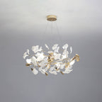 Jarn Leaf Suspension / Modern Multi Metal / Ceramic Gold / White Living Room