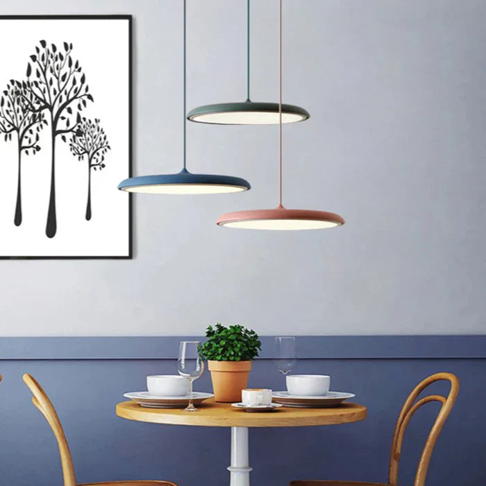 Modern LED Pendant Lamp – Ultra-Thin Shade, Designer Ceiling Lighting for Living Room or Dining Room