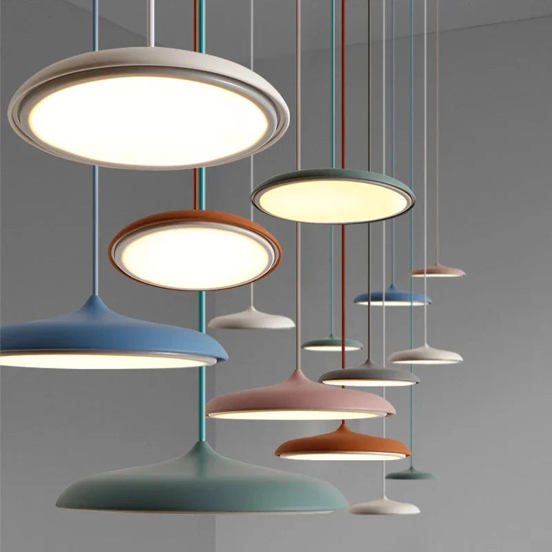 Modern LED Pendant Lamp – Ultra-Thin Shade, Designer Ceiling Lighting for Living Room or Dining Room