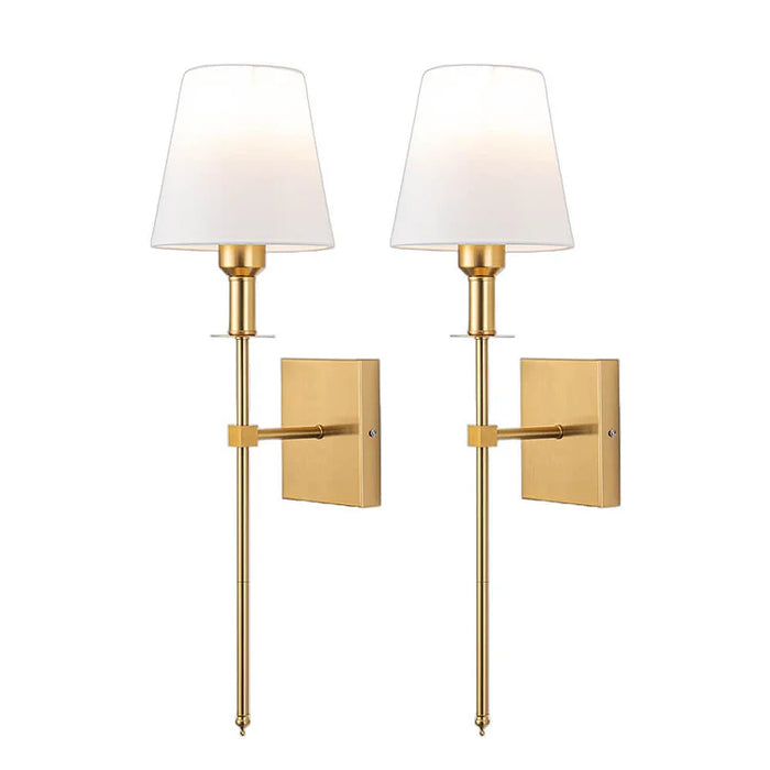 Classic Wireless Wall Sconce with Shade – Elegant Lamp for Living Room and Bedroom (Set of 2)