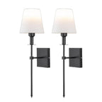 Classic Wireless Wall Sconce with Shade – Elegant Lamp for Living Room and Bedroom (Set of 2)