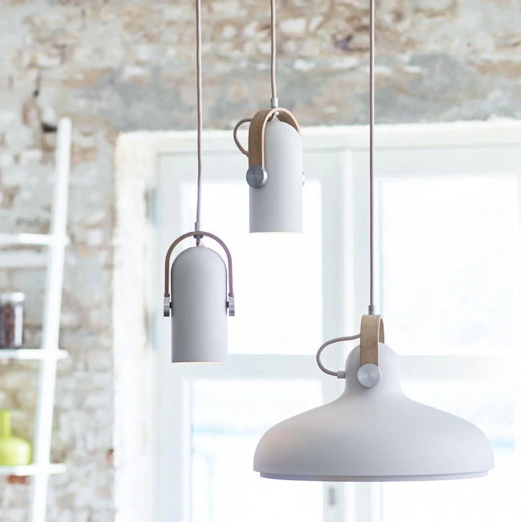 Modern pendant lamp with wooden accent and metal shade – loft style