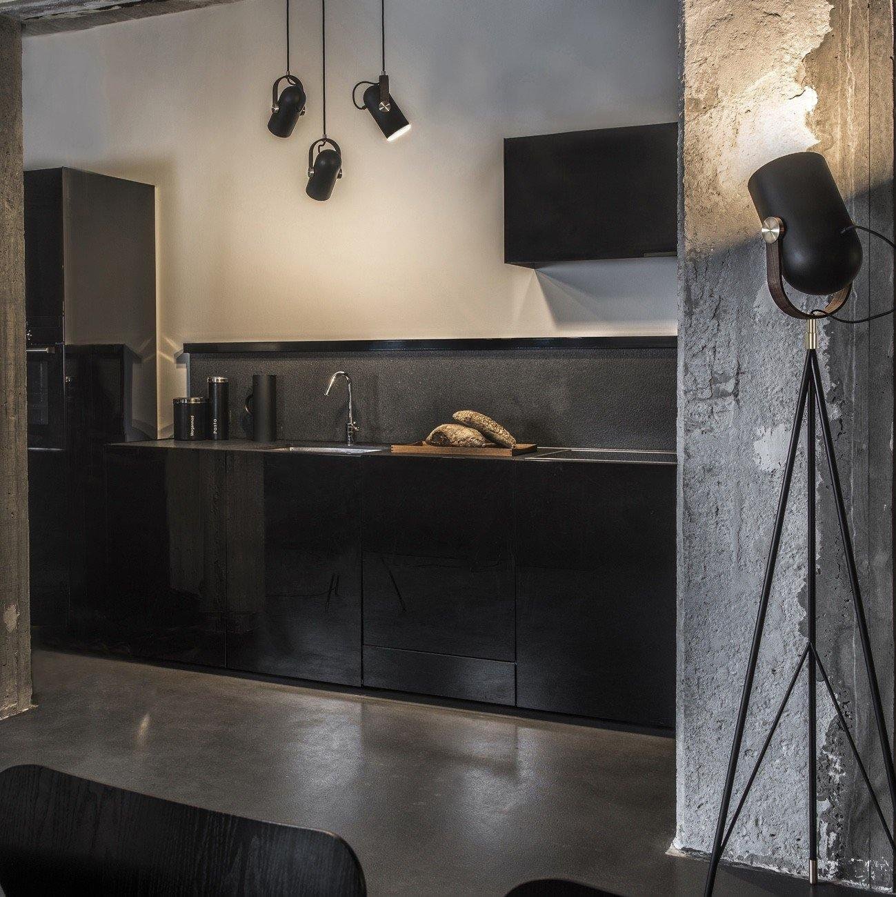 Modern pendant lamp with wooden accent and metal shade – loft style