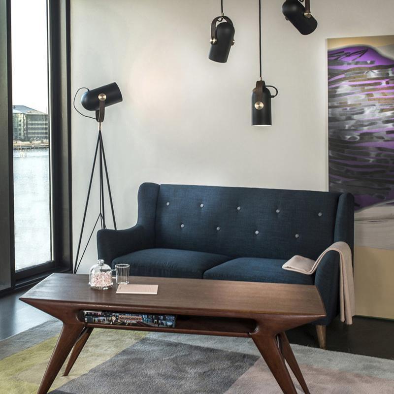 Modern pendant lamp with wooden accent and metal shade – loft style