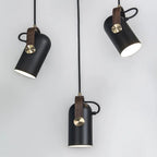 Modern pendant lamp with wooden accent and metal shade – loft style