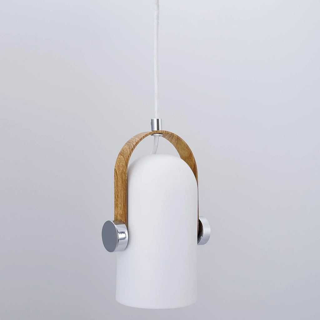 Modern pendant lamp with wooden accent and metal shade – loft style