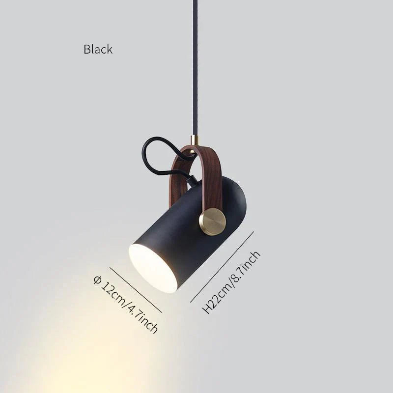Modern pendant lamp with wooden accent and metal shade – loft style