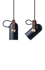 Modern pendant lamp with wooden accent and metal shade – loft style