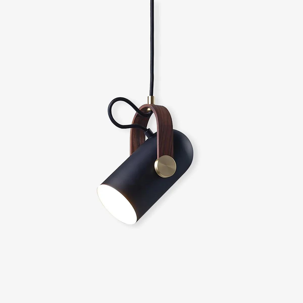 Modern pendant lamp with wooden accent and metal shade – loft style