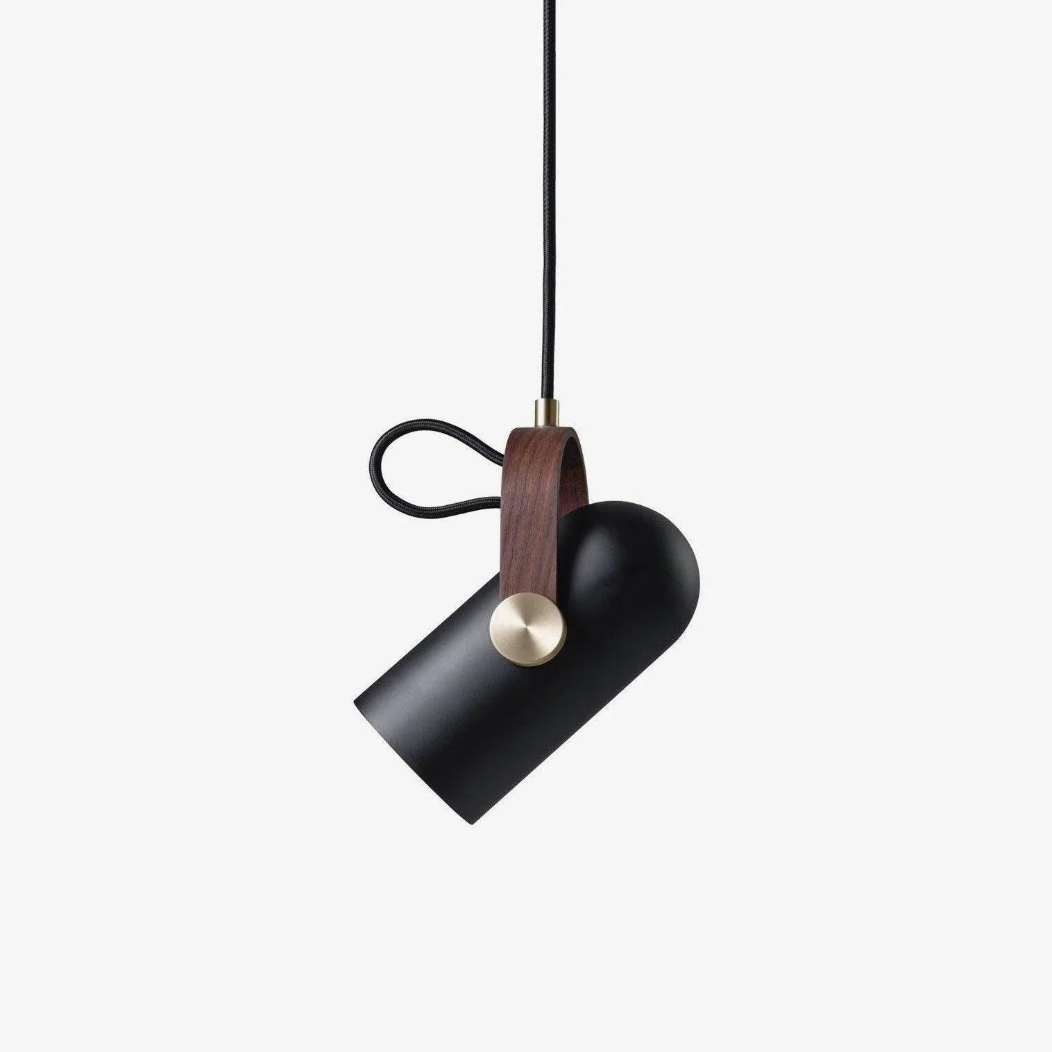 Modern pendant lamp with wooden accent and metal shade – loft style