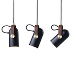 Modern pendant lamp with wooden accent and metal shade – loft style
