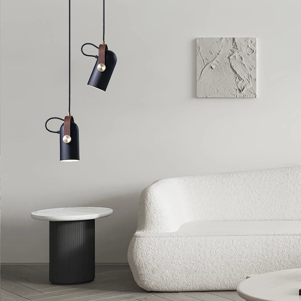 Modern pendant lamp with wooden accent and metal shade – loft style