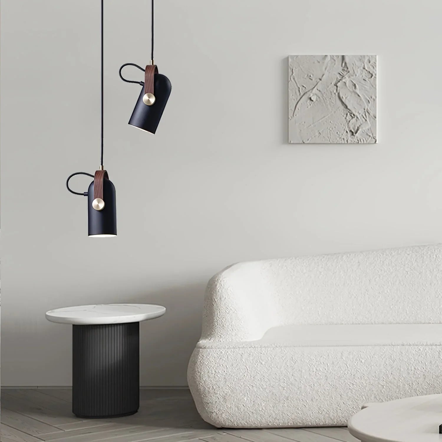 Modern pendant lamp with wooden accent and metal shade – loft style