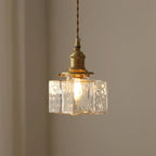 Vintage glass hanging lamps with brass finish