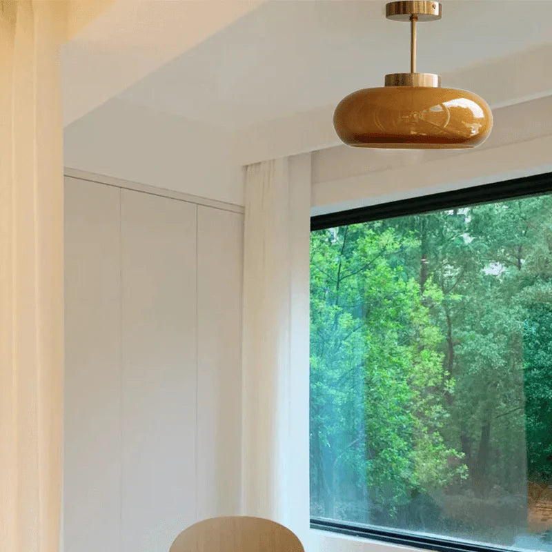 Elegant Ceiling Pendant Lamp with Glass Shade