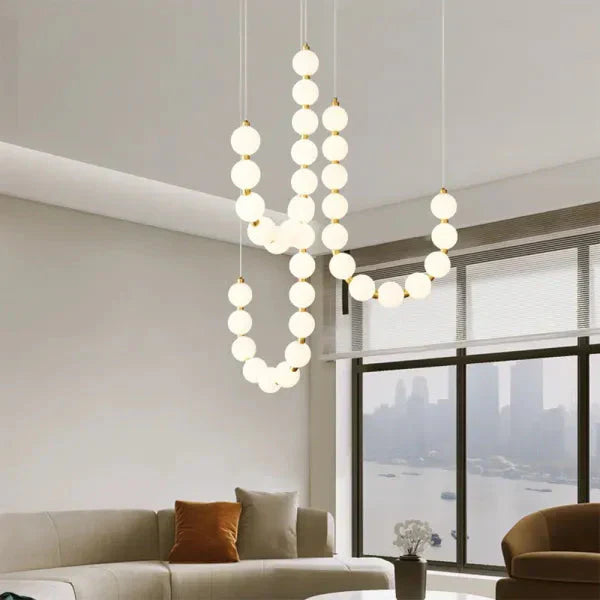 Modern LED pendant lamp – stunning necklace design with light spheres
