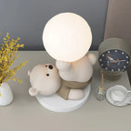 Decorative LED Night Lamp Bear with Sphere – Adorable Table Lamp for Children's Room