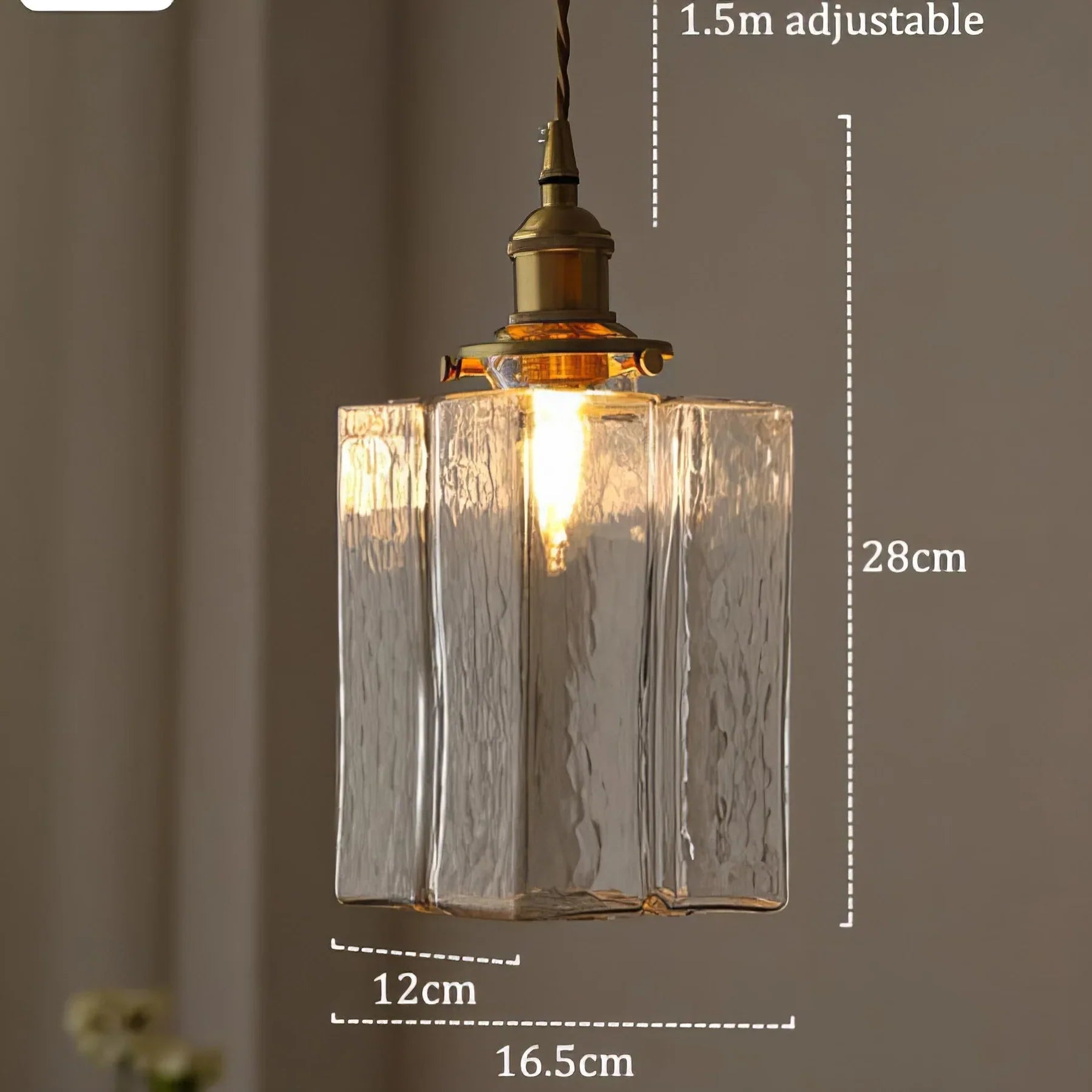 Vintage glass hanging lamps with brass finish