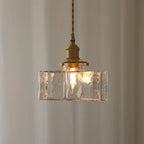 Vintage glass hanging lamps with brass finish
