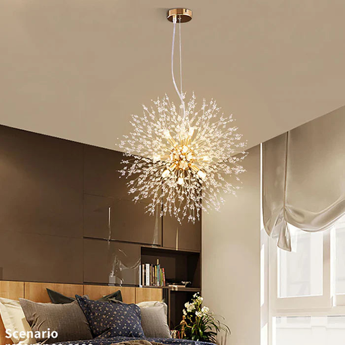 Exclusive chandelier with crystals – Stunning ceiling lamp for elegant interiors