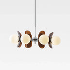 Hanging Lamp Retro Modern Chandelier with Ball Shades Bauhaus
