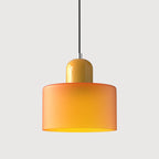 Modern Hanging Lamp Made of Colored Glass in Bauhaus Style