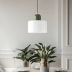 Modern Hanging Lamp Made of Colored Glass in Bauhaus Style