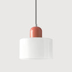 Modern Hanging Lamp Made of Colored Glass in Bauhaus Style
