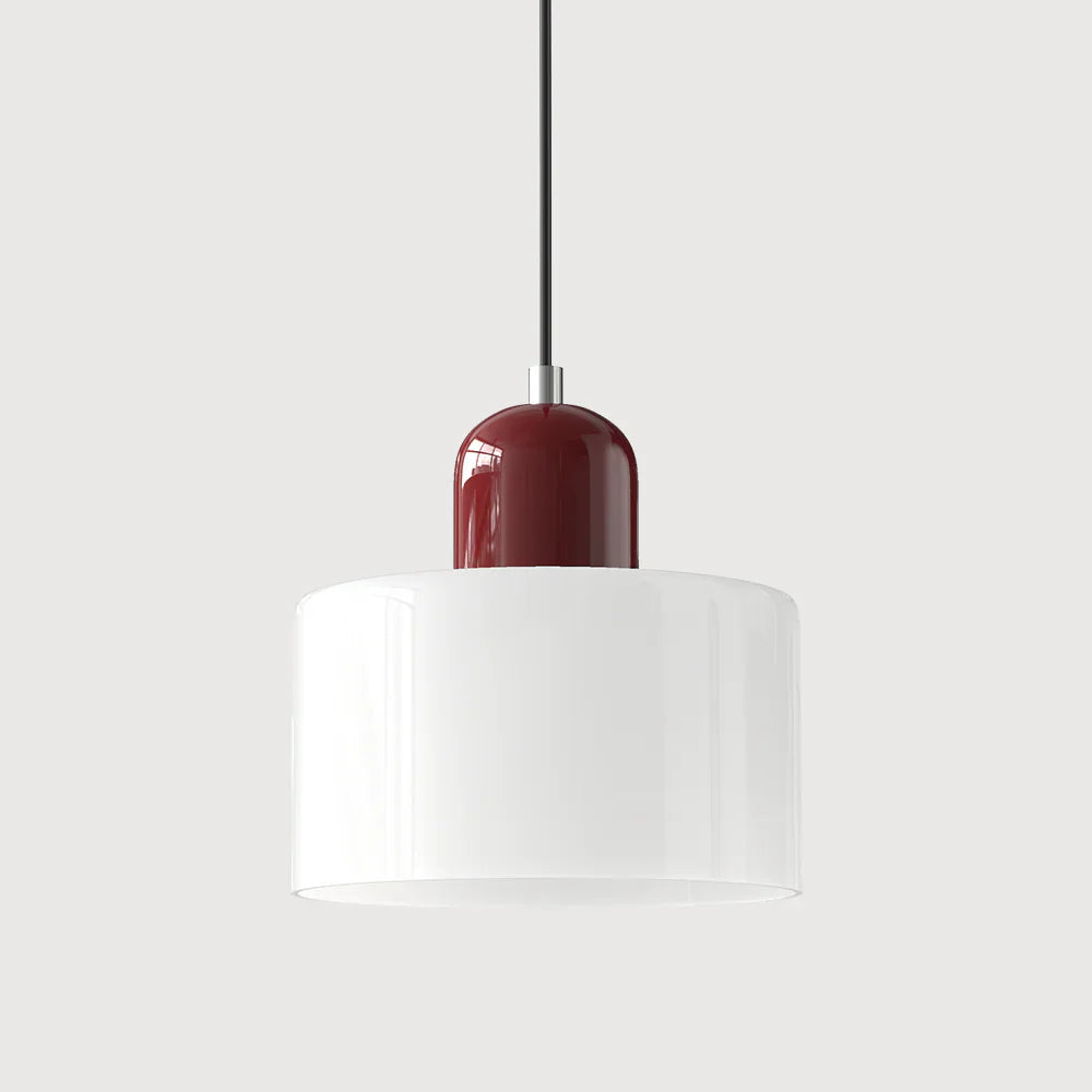 Modern Hanging Lamp Made of Colored Glass in Bauhaus Style