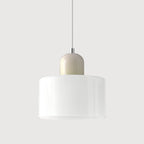 Modern Hanging Lamp Made of Colored Glass in Bauhaus Style
