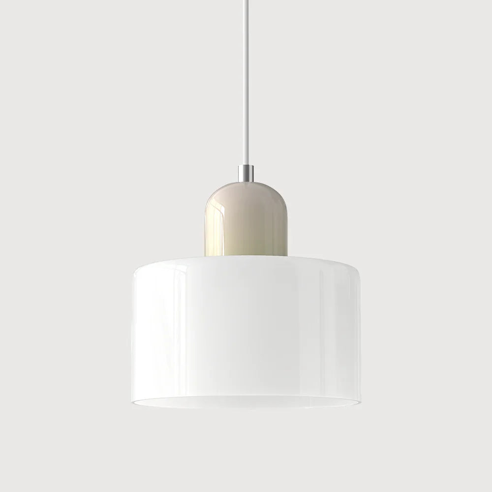 Modern Hanging Lamp Made of Colored Glass in Bauhaus Style