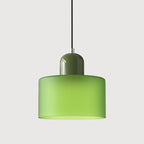 Modern Hanging Lamp Made of Colored Glass in Bauhaus Style