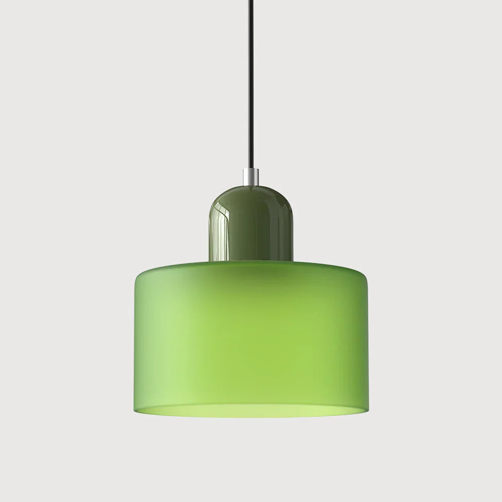 Modern Hanging Lamp Made of Colored Glass in Bauhaus Style