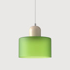 Modern Hanging Lamp Made of Colored Glass in Bauhaus Style