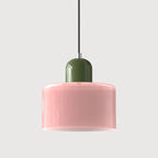 Modern Hanging Lamp Made of Colored Glass in Bauhaus Style