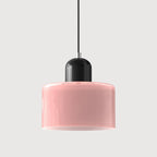 Modern Hanging Lamp Made of Colored Glass in Bauhaus Style