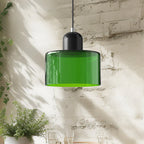 Modern Hanging Lamp Made of Colored Glass in Bauhaus Style