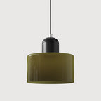 Modern Hanging Lamp Made of Colored Glass in Bauhaus Style